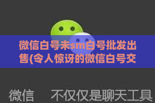 微信白号未sm白号批发出售(令人惊讶的微信白号交易世界)