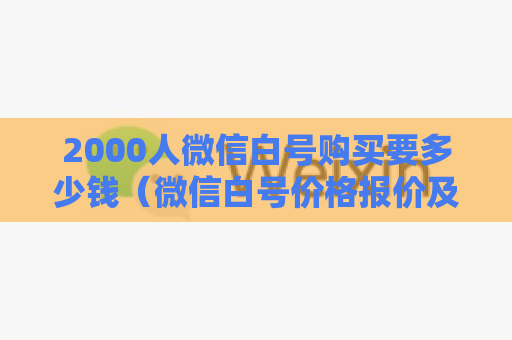 2000人微信白号购买要多少钱（微信白号价格报价及购买攻略）