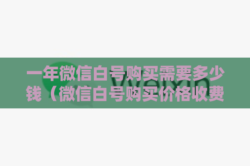 一年微信白号购买需要多少钱（微信白号购买价格收费指南）