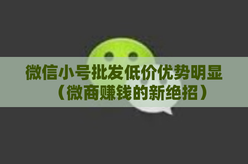 微信小号批发低价优势明显（微商赚钱的新绝招）