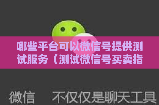 哪些平台可以微信号提供测试服务（测试微信号买卖指南）